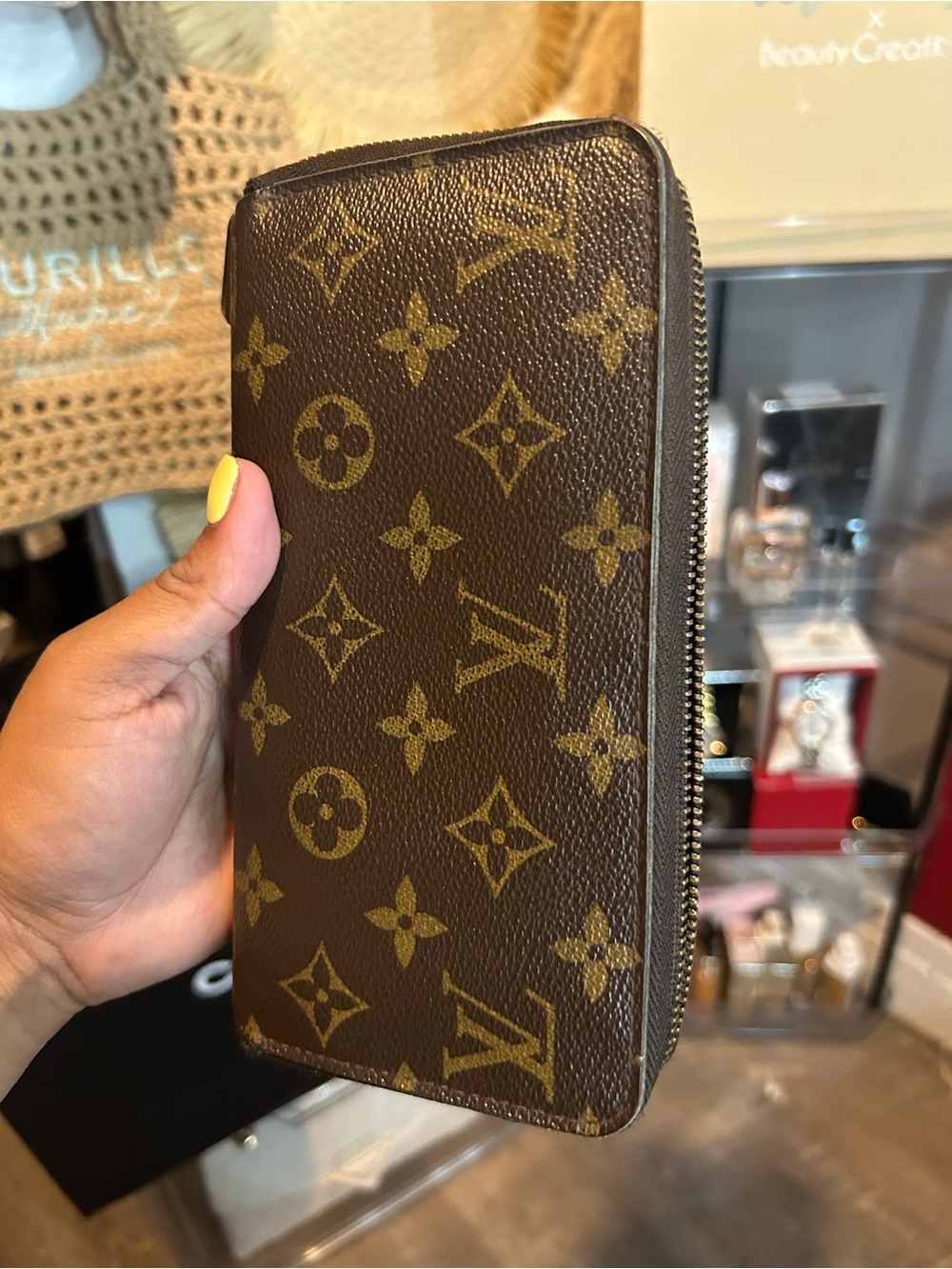 Louis Vuitton Monogram Zip-Around Wallet in Brown & Gold Monogram
